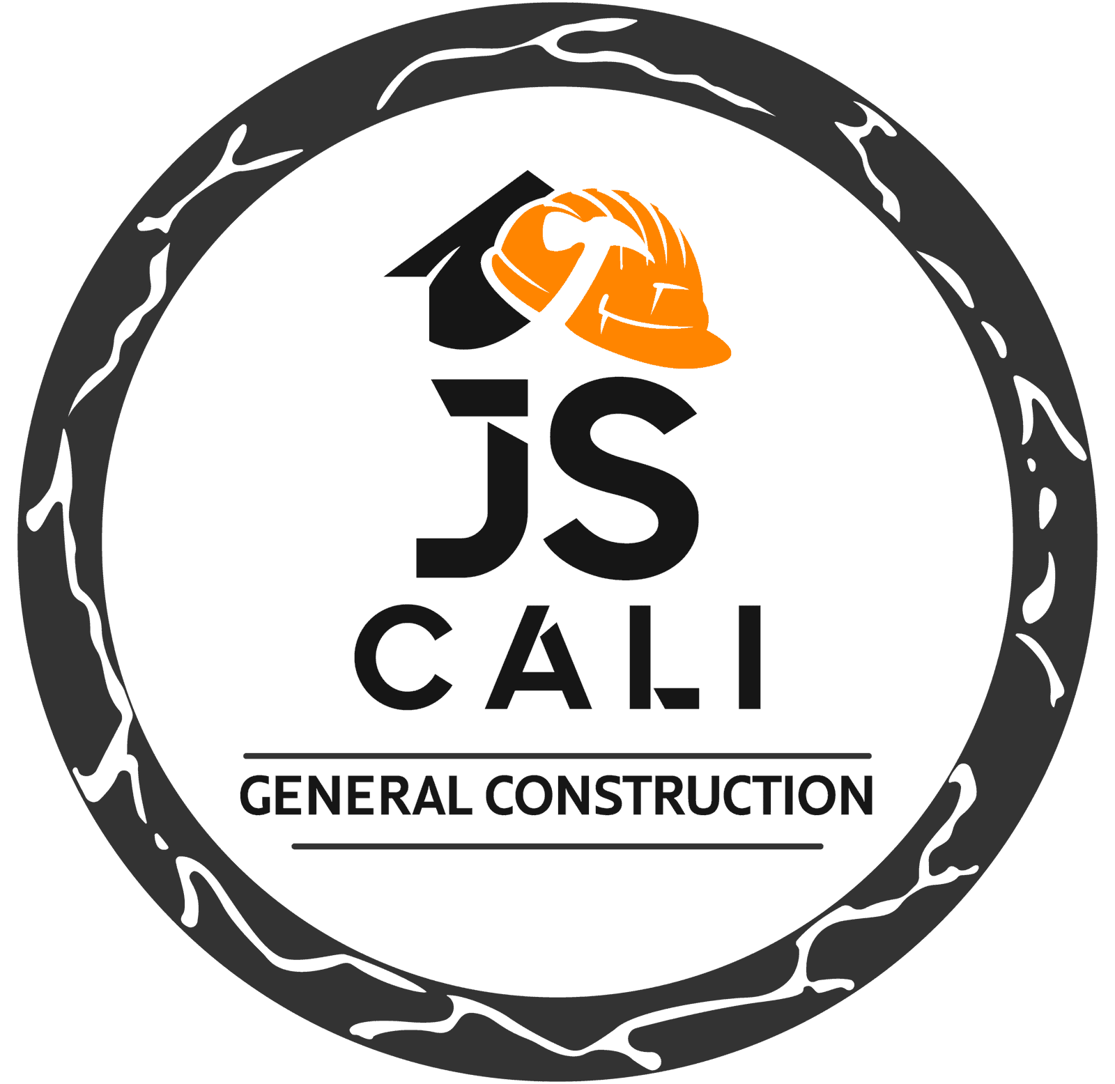 Construction logo with JS CALI and a hard hat for SEO.
