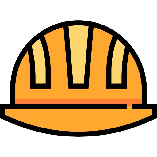 Orange construction hard hat with safety features for construction sites.