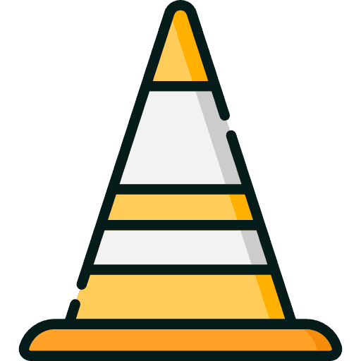 Construction cone for safety and site marking at JS CALI.