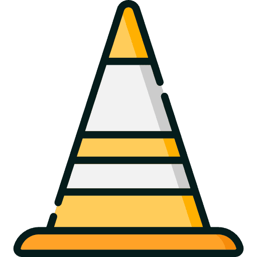 Construction cone for safety and site marking at JS CALI.